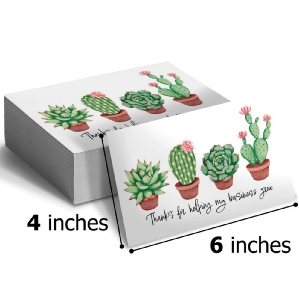 50 pc cactus THEMED Thank you Cards